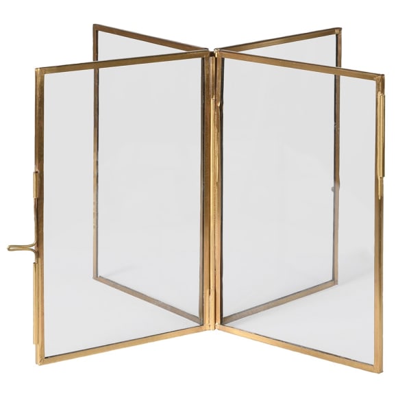 Or & Wonder Collection Double Photoframe - Brass
