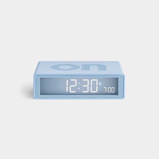 Lexon Design Light Blue Flip Alarm Clock