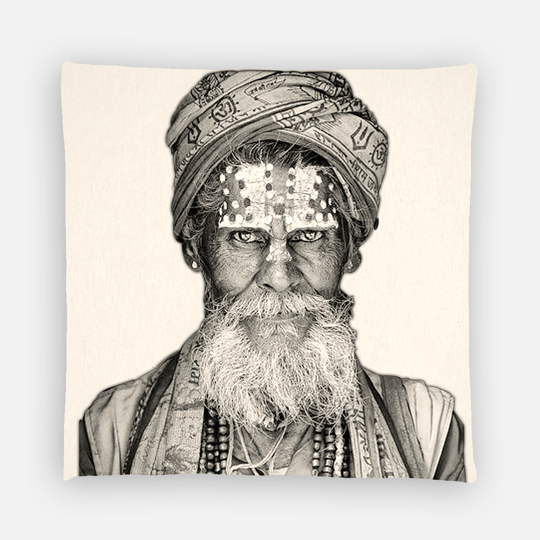 Thomas Albrecht Tapestry Art Cushion Bandu Baba – Creme