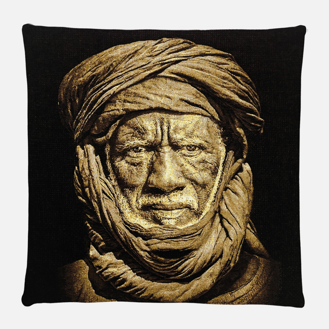 Thomas Albrecht Tapestry Art Cushion Tuareg Man – Sepia