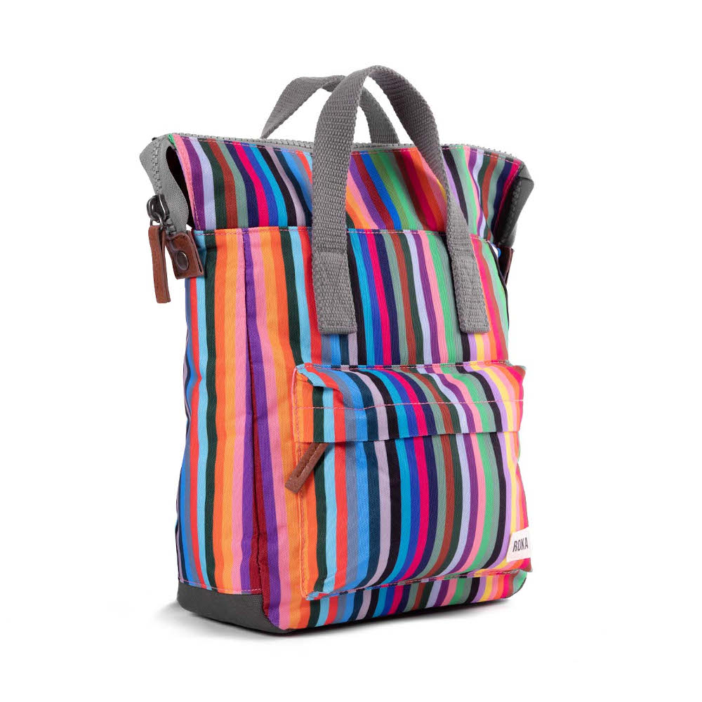 ROKA Back Pack Bantry B Small In Recycled Sustainable Nylon Multi Stripe