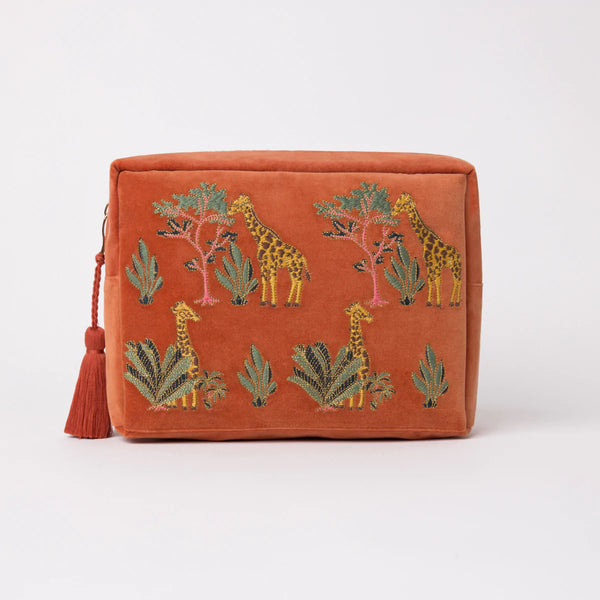 Elizabeth Scarlett Coral Giraffe Wash Bag