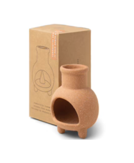 Paddywax Chiminea Ceramic Incense Cone Holder In Kraft Packaging - Palo Santo & Sage