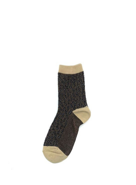 Cheetah Luxe Socks In Beige From