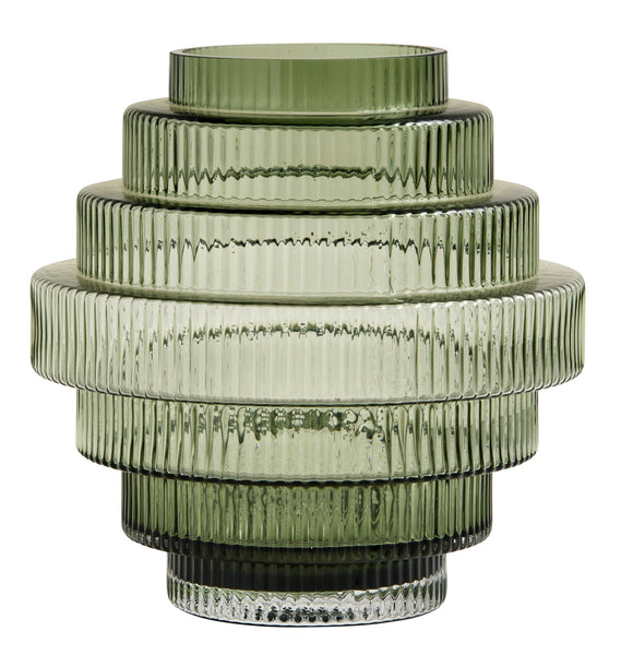 Nordal Rilla Medium Green Clear Glass Vase