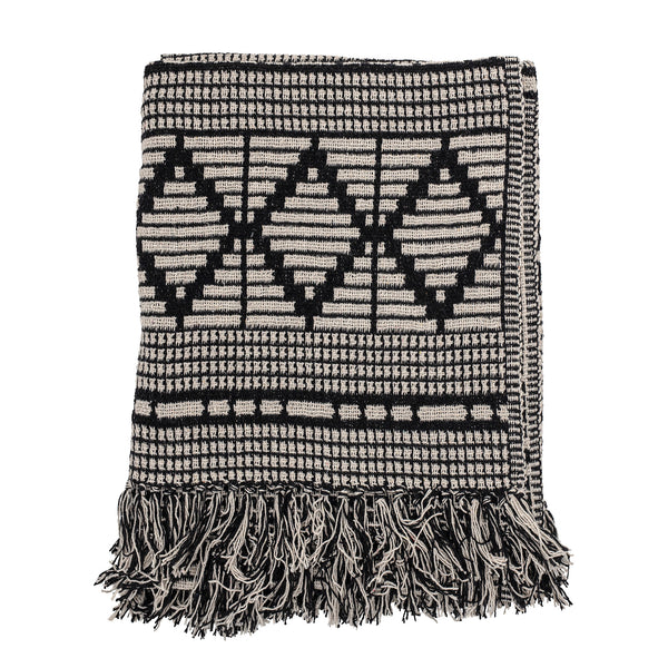 Gutte Black Recycled Cotton Throw