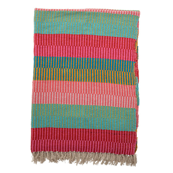 Bloomingville Isnel Green Recycled Cotton Throw