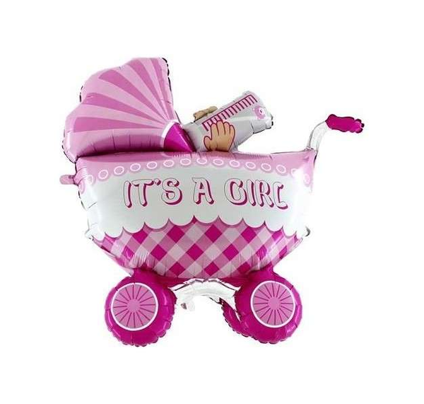 thepartyville It’s A Girl Buggy 3d 42in/107cm (ve1) #73061