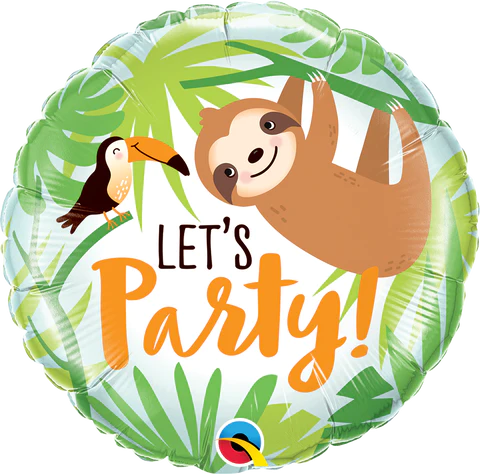 thepartyville 18" Round Foil Let's Party Toucan & Sloth #12259 - Each (pkgd.)