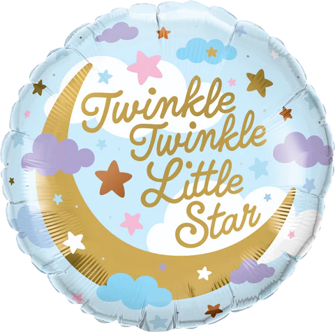 thepartyville 18" Round Foil Twinkle Twinkle Little Star #23898 - Each (pkgd.)