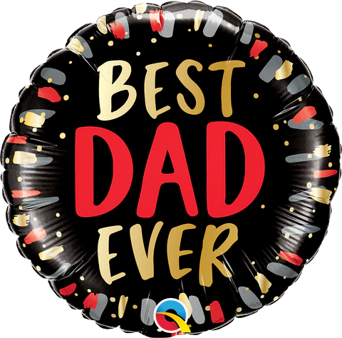 thepartyville 18" Round Foil Best Dad Ever #98428 - Each (pkgd.)