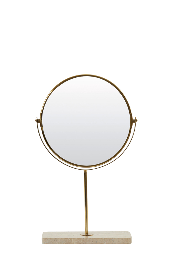 Light & Living Mirror on base 24x9x40 cm RIESCO travertine white-gold