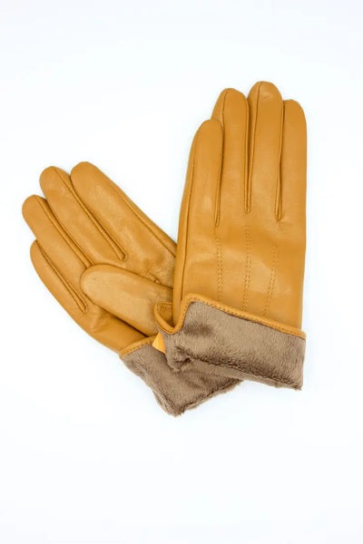 Mustard Leather Fleece Line