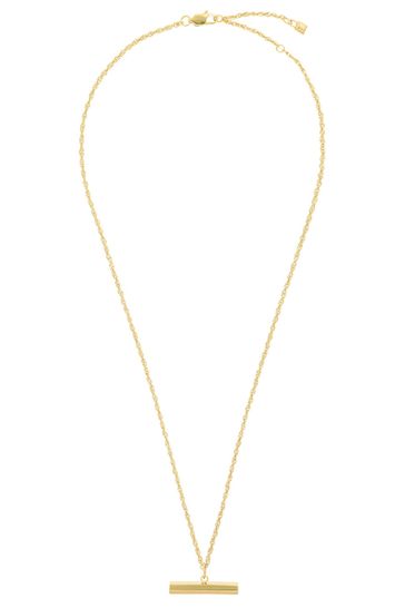 Luxe T-bar Drop Necklace - Gold