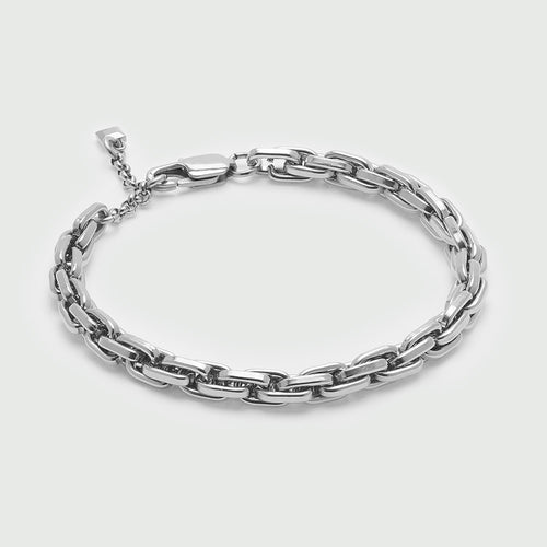 Luxe Interlocking Link Chain Bracelet - Silver