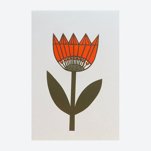 Claire Spencer Retro Tulip Linocut Print
