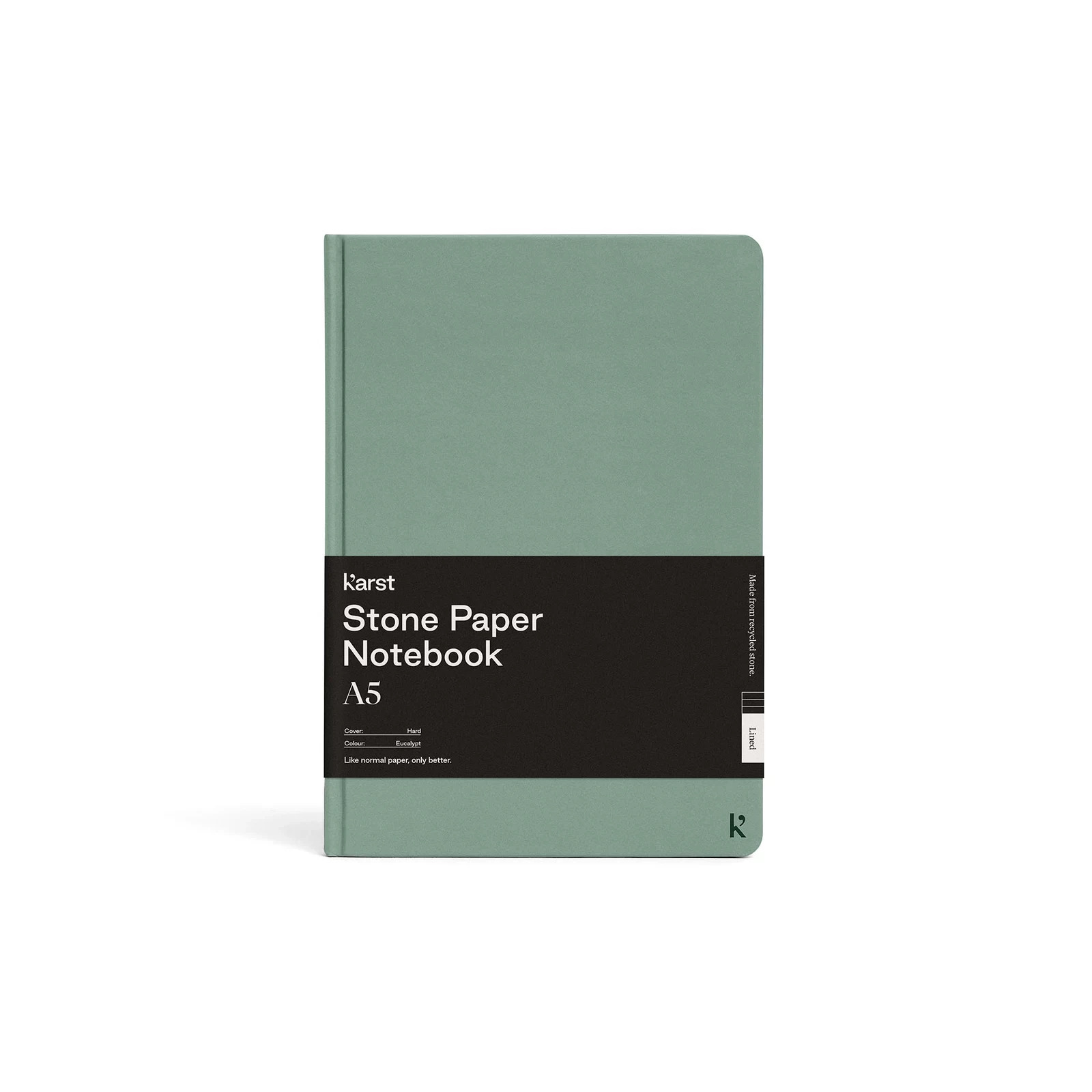 Karst Hardcover Notebook A5 Eucalypt - Blank Page Layout