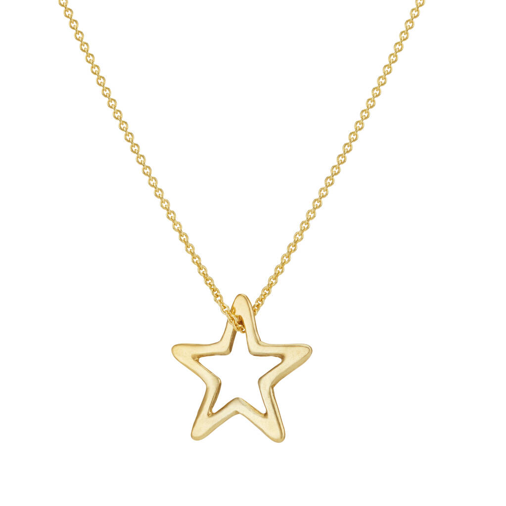 Posh Totty Designs Yellow Gold Plated Open Star Necklace