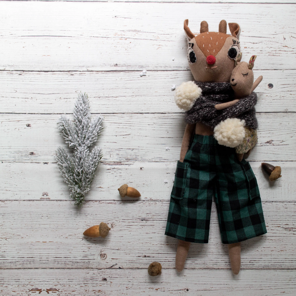 Soft Toy - Rudolph Doll With Baby