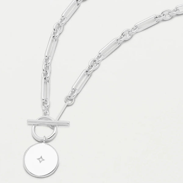 T-bar Neck Chain With Star Coin - Silver