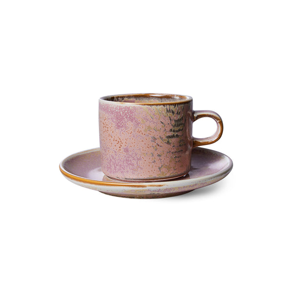 HK Living | Chef Ceramics: Cup & Saucer - Rustic Pink