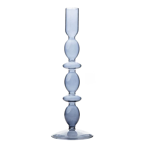 Grey Glass Bubble Candle Holder