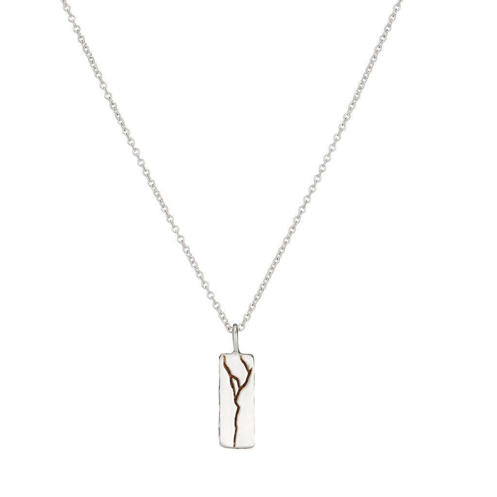 Posh Totty Designs Sterling Silver Kintsugi Tag Necklace