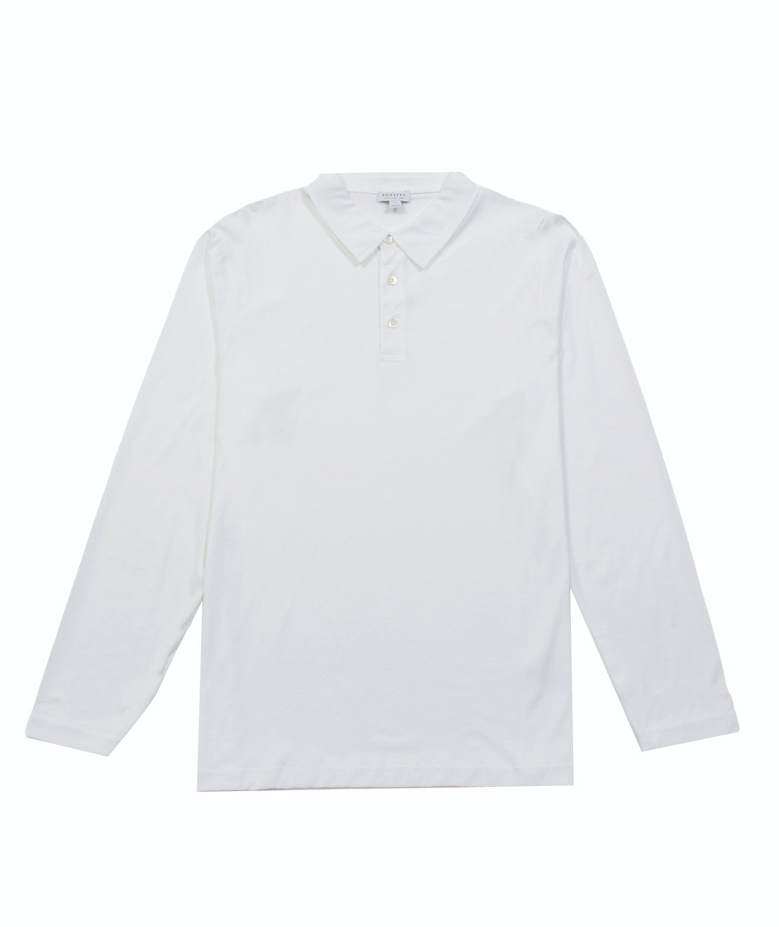 Small White Long Sleeves Polo Shirt