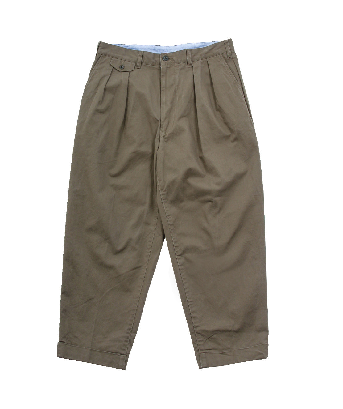 Small Olive 2 Pleats Twill Trouser