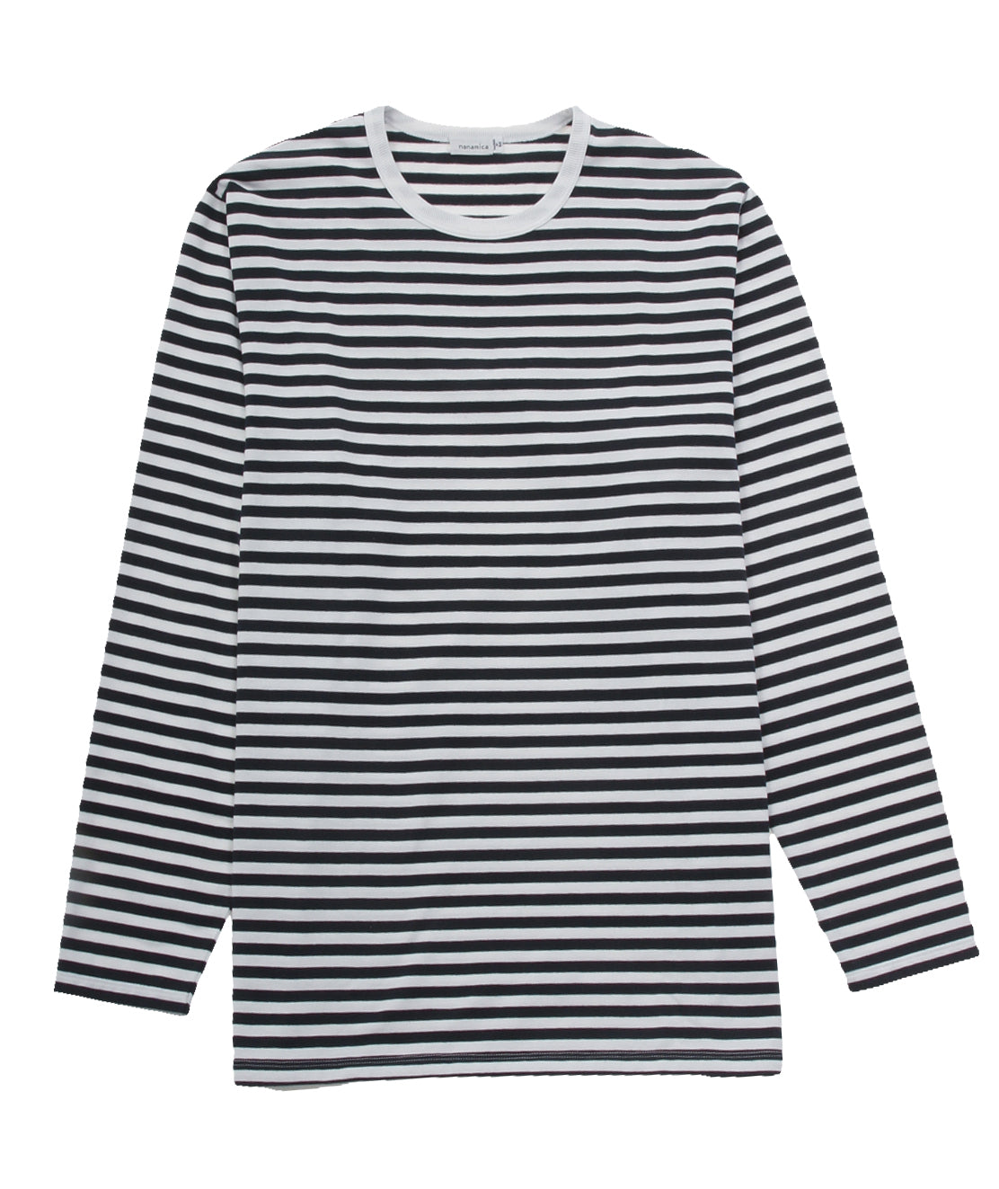 Nanamica - Coolmax St. Jersey L/s Tee - Navy X White - Small