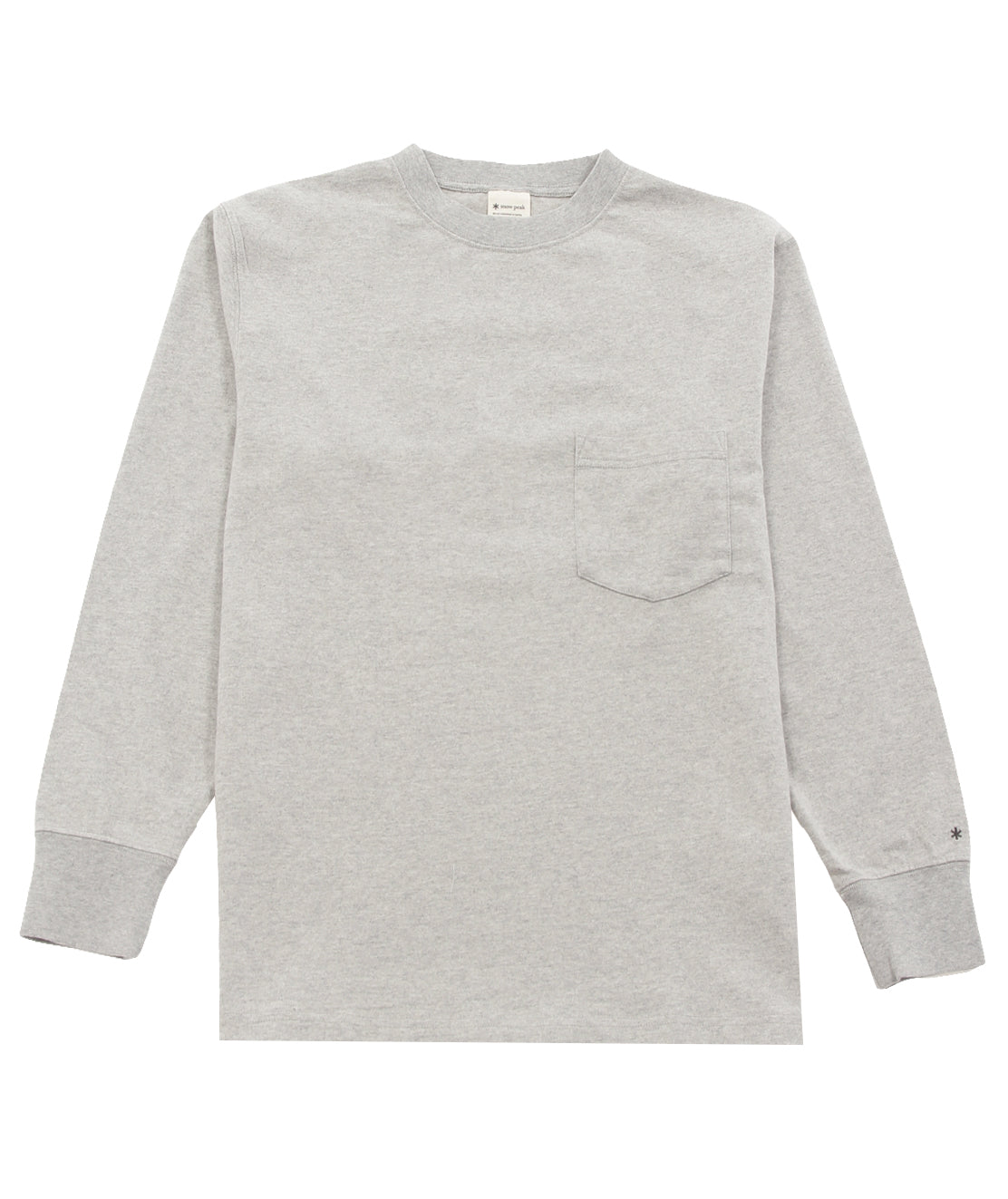 Marl Grey Recycled Cotton Heavy Long Sleeves T Shirt