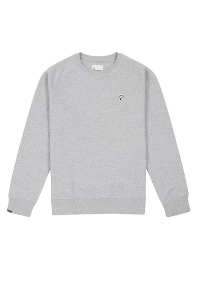 Chest Badge Crew Sweatshirt Gray