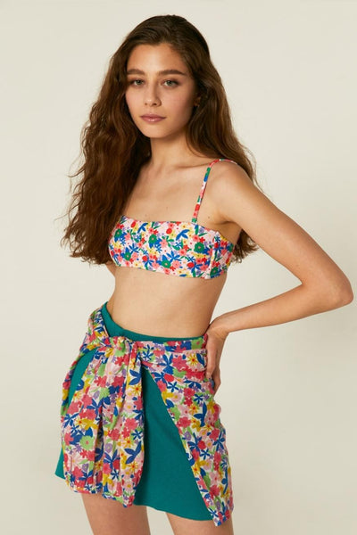 Multicolor Floral Print Bikini Bra