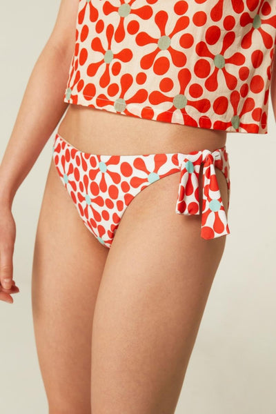 Retro Floral Print Bikini Briefs