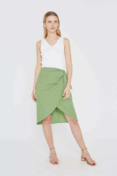 Green Pareo Style Skirt