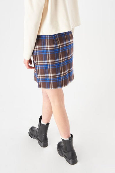 Brown Checked Skirt