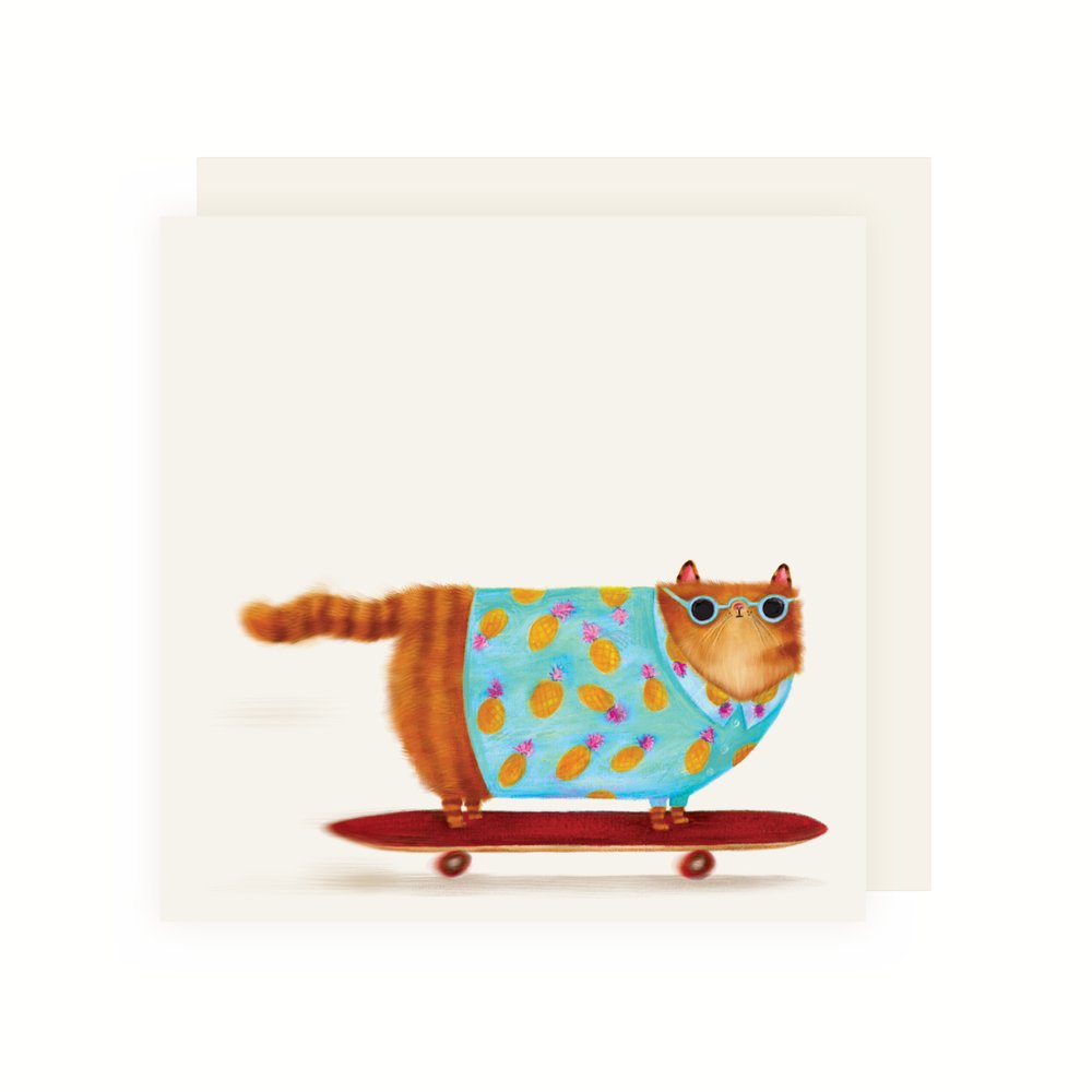 Charley Rabbit Publishing Skater Cat Card