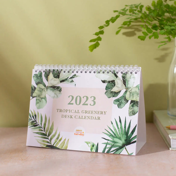 Tropical Greenery 2023 Desk Calendar