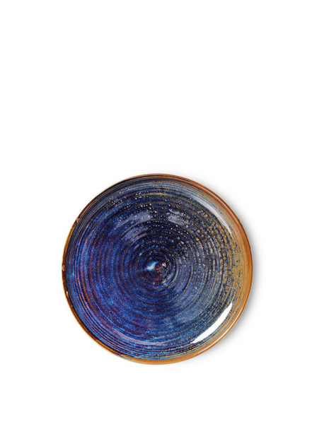 HK Living Chef Ceramics Side Plate In Rustic Blue