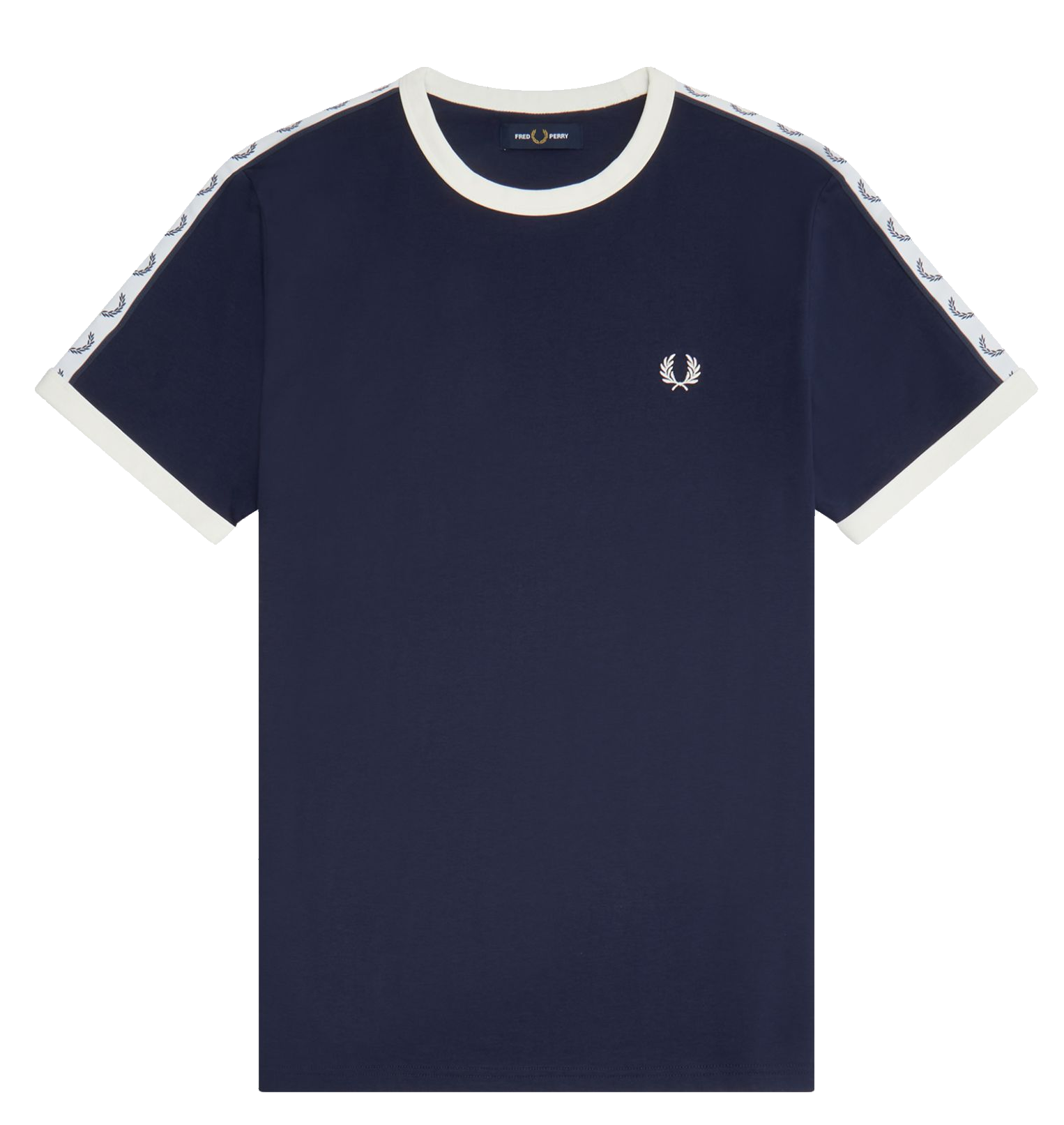 Fred Perry Authentic Taped Ringer Tee Carbon Blue