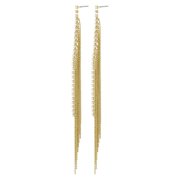 Ane Crystal Waterfall Earrings - Gold