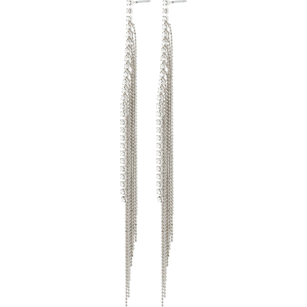 Ane Crystal Waterfall Earrings - Silver