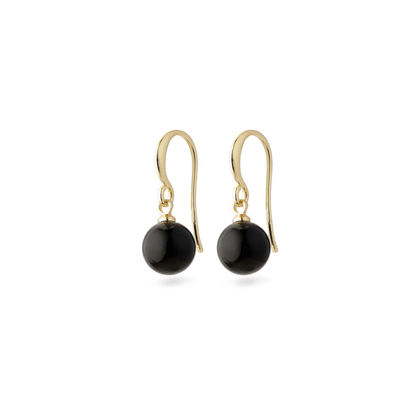 Goldie Black Earrings - Gold