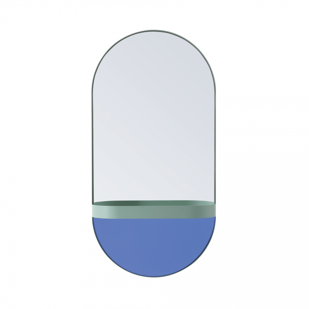 Remember Wall Mirror With Shelf Mint Green Kobalt Blue