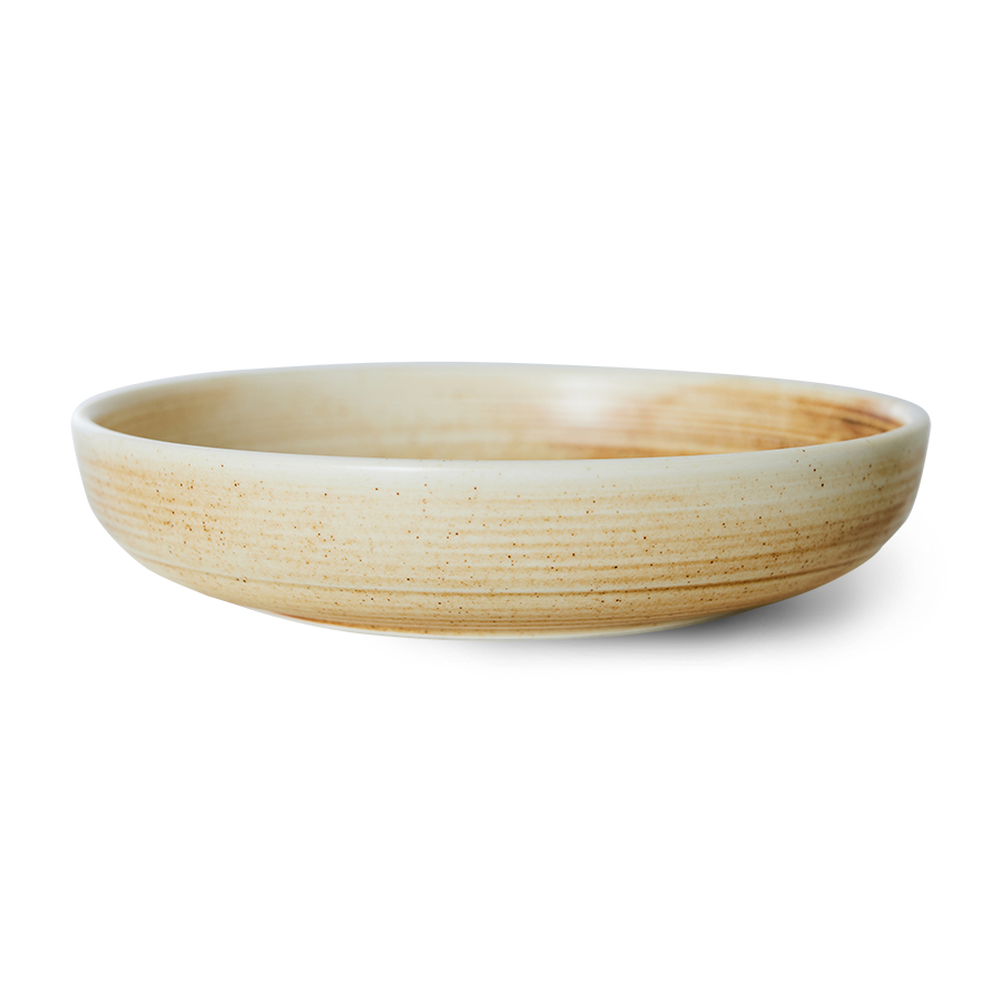 Home Chef Deep Plate Large - Rustic Cream / Brown