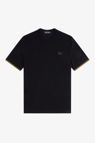 Tipped Cuff Pique T-shirt - Navy