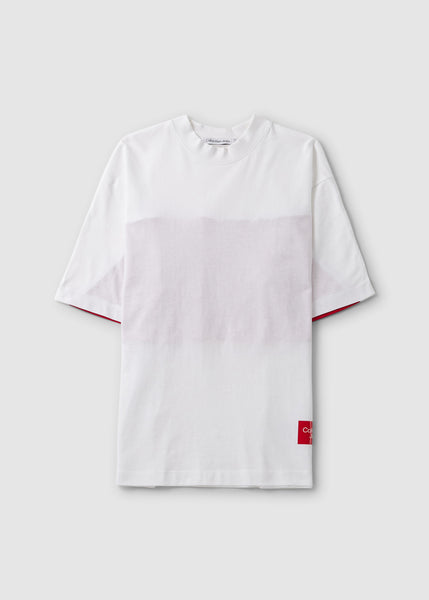 Mens Bold Logo Colourblock T-shirt In Bright White