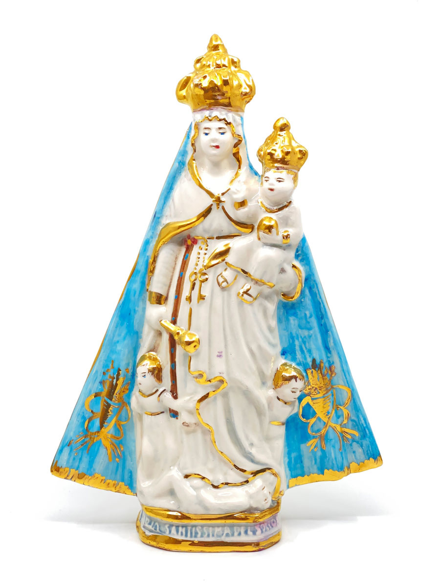 Madonna with child ceramics with gold 30cm