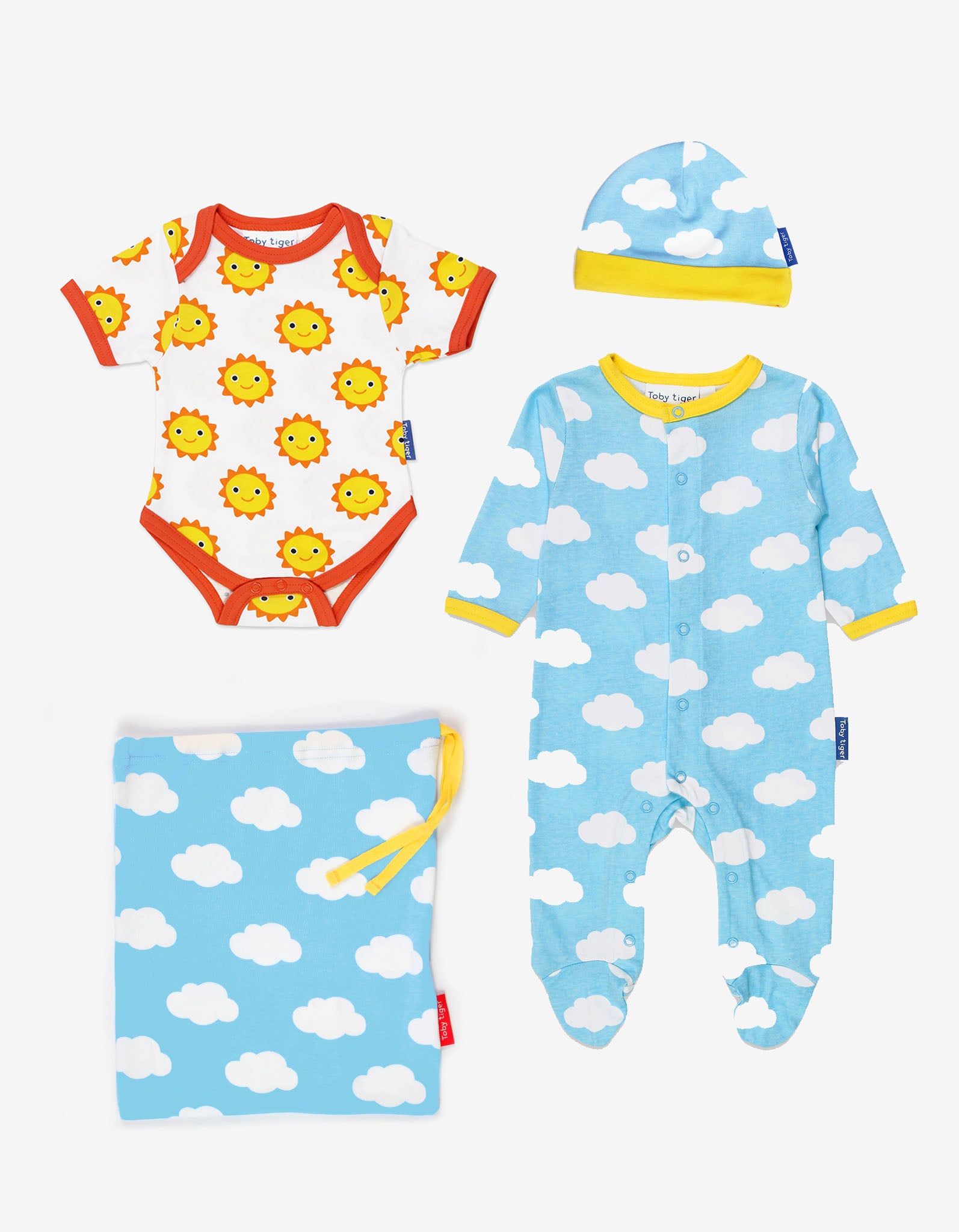 Organic Sun Cloud Printed Babywear Gift Set