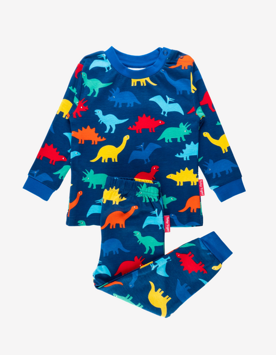 Organic Rainbow Dinosaur Printed Pyjamas